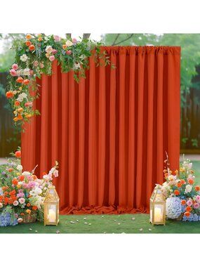 Thanksgiving Photo Backdrop Curtains 30ft x 10ft - Rustic Polyester Drapes